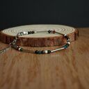 Bransoletka stal chirurgiczna - agat, howlit, granat, jadeit, apatyt, hematyt