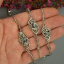 Bransoletka regulowana z zielonym labradorytem - wire wrapping i stal chirurgiczna