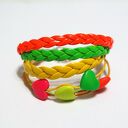 Bransoletka - Neonowe serce - rzemienie