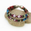 Kolorowa bransoletka etno-boho z bawełnianego sznurka - do 18 cm