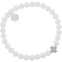 Biała bransoletka kryształy swarovski® elements ze srebrnym krzyżem