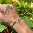 Nieskończoność i nuta - bransoletka, srebro 925 pozłacane