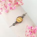 Bransoletka Jaspis Krajobrazowy stal chirurgiczna handmade wirewrapping
