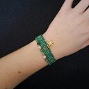 Zestaw bransoletek „Emerald Frost” - awenturyn, kwarc różowy i agat mszysty