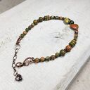 Unakit bransoletka w kolorach wiosny b25 - miedź (wire-wrapping)