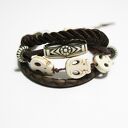 Bransoletka - Czaszki - brązowa