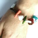 Kolorowa bransoletka uniwersalna Boho Etno Folk z koralików - handmade 