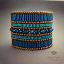 Treasure Turquoise - turkusowa bransoletka etno-boho z koralików na krosno