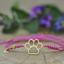 Łapa / Łapka psia / kocia - bransoletka, srebro 925 pozłacane