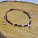 Łapa / łapka - bransoletka z serduszkiem i z granatem