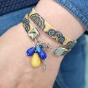 Bransoletka z korka portobello double z jadeitem