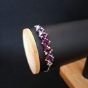 Crystal Square Amethyst - Delikatna bransoletka z kryształów Preciosa AB