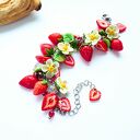 Bransoletka handmade „Truskawkowy Ogród”