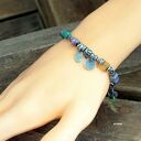 Karneol, tanzanit - bransoletka