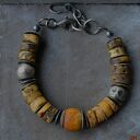 srebrna bransoletka z surowym bursztynem