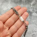 Bransoletka chainmaille z białego cytrynu - regulowana ze stali szlachetnej