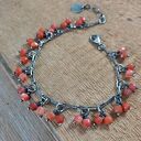 Bransoletka - karneol na łańcuszku