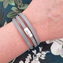 Bransoletka skórzana magnetoos triple gray