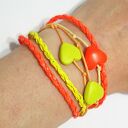 Bransoletka - Neonowe serca - rzemienie