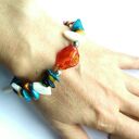 Uniwersalna bransoletka boho etno folk z frędzlami - handmade