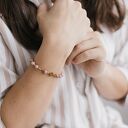Różaniec na rękę - bransoletka różańcowa z rodonitu i hematytu