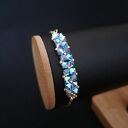 Crystal Square Sapphire - Delikatna bransoletka z kryształów Preciosa AB2x