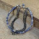 Bransoletka z tanzanit z łańcuszkami