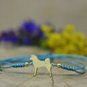 Akita japońska - bransoletka z psem, srebro pozłacane