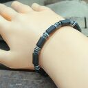 Czarne turmaliny UNISEX 02 - bransoletka ze srebra 925