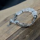 Diament Herkimer - bransoletka 07 - srebro oksydowane 925