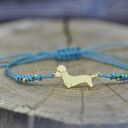 Dandie Dinmont terrier - bransoletka z psem ze srebra 925 pozłacana 24k