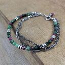 Bransoletka - zoisyt z łańcuszkami