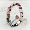 Bransoletka z rodochrozytu - handmade w srebrze