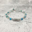 Bransoletka chainmaille - błękitny apatyt