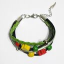Bransoletka Rasta z kwiatami - handmade na prezent