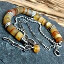 Handmade bransoletka srebrna z bursztynem