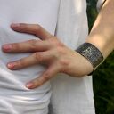 Szeroka bransoletka ze srebra 925 Lawa z ciemną patyną
