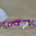 Łapa / Łapka w sercu - bransoletka, srebro 925