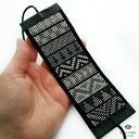 Szarady - bransoletka handmade z koralików Toho, szkła i czarnej skóry