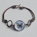 Bransoletka handmade z kutej oksydowanej miedzi - motyl w stylu Natura