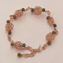 Bransoletka z miedzi z kamieniami tygrysie oko (wire wrapping)