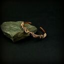 Bransoleta mankietowa z turmalinem i hematytem - miedziany cuff