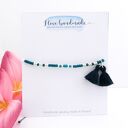 Bransoletka na kostkę Sea Green - boho z chwostami