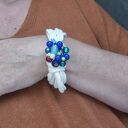 Kolorowa bransoletka boho Frida - dzianinowa, uniwersalna (handmade)