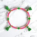 NA NOGĘ: summer fruits: jadeit i chwosty: róż - pomarańcz