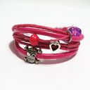 Bransoletka - Pink czaszka, pirat - różowa