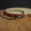 Bransoletka stal chirurgiczna - agat mszysty, hematyt