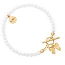 Złota bransoletka z białych pereł SWAROVSKI® CRYSTAL