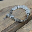 Diament Herkimer - bransoletka 07 - srebro oksydowane 925