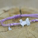 Spaniel kontynentalny Phalene - bransoletka z psem, srebro 925